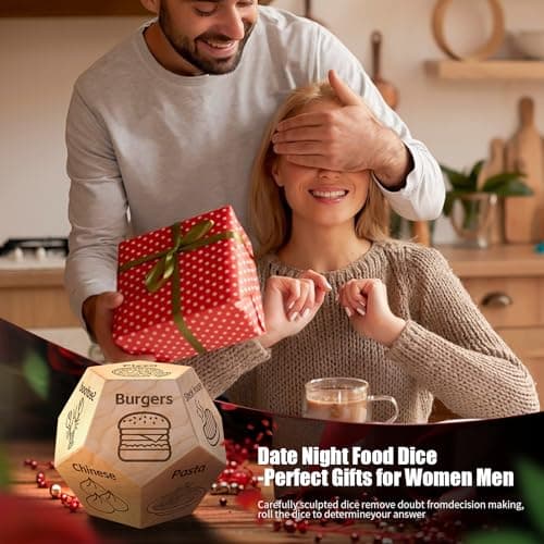 Food Dice Stocking Stuffers for Men Women Kids Adults Date Night Dice Couples Gifts for Him Her Anniversary Christmas Birthday Wedding Gifts for Men Women Him Her Boyfriend Girlfriend Husband