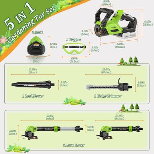 Kids Toy Tool Set, 3-IN-1 Power Garden Lawn Tools with Sounds & Lights, Volume, Toy Weed Wacker, Leaf Blower&Hedge Trimmer, Outdoor Play Toy Tools, Christmas Birthday Gifts for Boy Toys 3 4 5 6 7 8+ B0FJ262MMT