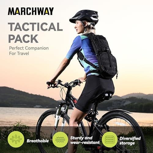 MARCHWAY Tactical Molle Hydration Pack Backpack with 3L TPU Water Bladder, Military Daypack for Cycling, Hiking, Running, Climbing, Hunting, Biking