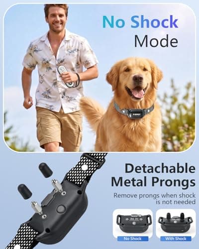 PATPET Shock Collar for Dogs - 4000FT Dog Training Collar with Remote, IPX7 Waterproof 4 Modes(Beep/Vibration/Shock/Safe) Dog Shock Collar, Rechargeable E-Collar for Small Medium Large Dogs(Dark Grey)