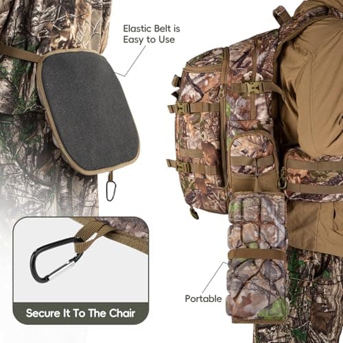 BLISSWILL Hunting seat Cushion，Stadium Cushion，100% Memory Foam Silent Lightweight for Camping, Hunting, Fishing，Camping，Outdoor