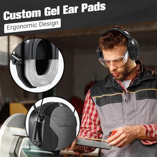 PYBBO Shooting Ear Protection with Gel Ear Pads, NRR 23dB Active Noise Reduction & 3X Sound Amplification Gun Range Earmuffs