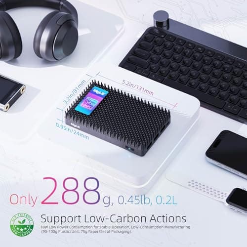 MeLE Fanless Mini PC N150 16GB RAM DDR4 512GB SSD,Win11 Pro Small Micro Desktop Computer Cyber X1,Dual HDMI,Support 4K Triple Display,USB 3.2x3,USB-C,WiFi5 BT5.1,Portable PC on Industrial Business