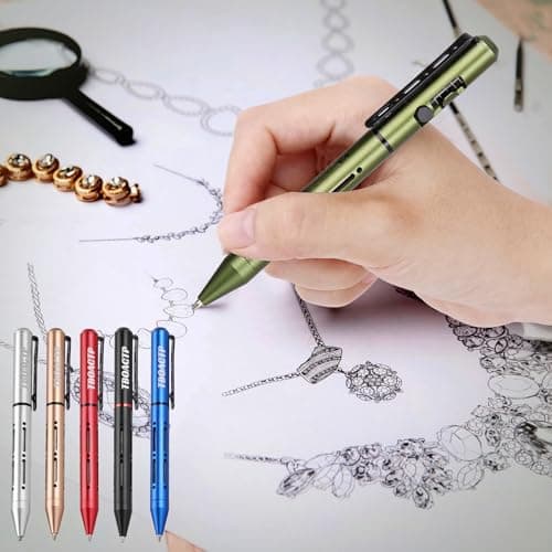 4.7″ Mini 3 EDC Ballpoint Pen, Pencil and Stylus in One, with 2 Refill, 6 Pencil Tip and 2 Stylus Tip, Ultra Long Lasting Bolt Action Pen for Office, Learning, Working Green