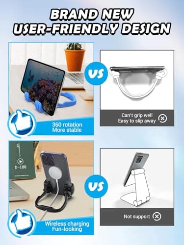 Stocking Stuffers for Teens Boys Girls Adults Cell Phone Stand Patented 2 Pack Thumbs Up Lazy Phone Holder for iPhone Cellphone Stand for Desk Fun Birthday Gifts for Kids Men Women Wife