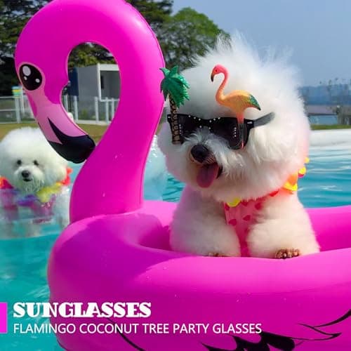 Dog Pool Float, Funny 6-in-1 Inflatable Dog Floats for Pool, Pet Floatie Raft for Small Dogs, Puppy and Doggies, Pink Flamingo