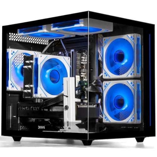 WIWB Gaming PC Desktop Ryzen 7 5700X, GeForce RTX 5060, 32G DDR4 RAM, 1TB NVME SSD, Prebuilt Tower Computer for Gaming, Home VR (Black)