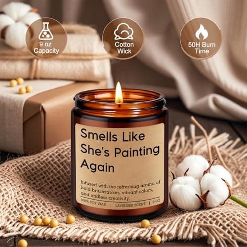 Funny Appreciation, Christmas, Birthday Gifts for Artists, Art Teacher Women, Watercolor Artists, Art Lovers, Painting Lovers LEADO Candle - Gifts for Artists Women, Painters, Artist Gifts for Women B0FNWBCXDL