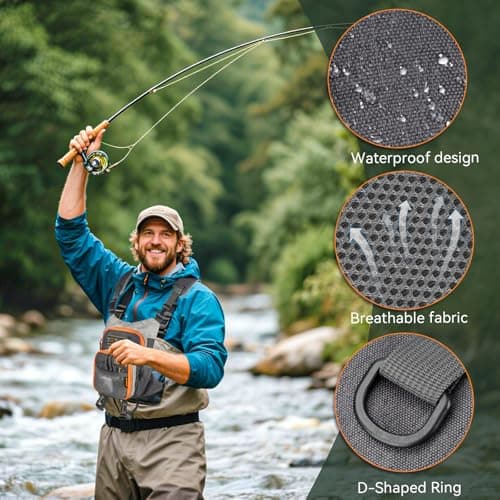 QualyQualy QulayQualy Fly Fishing Pack - Chest Pack with Work Station Lightweight Tackle Fishing Bag with Quick-Release
