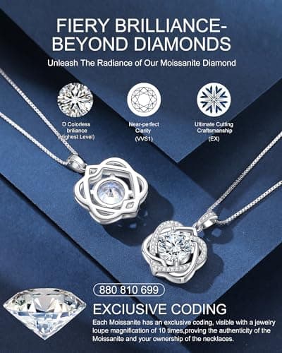 InfinityLove Heart Pendant Necklaces for Women, 2-5 Carat Moissanite Heart Necklace, Anniversary Birthday Christmas Valentine Engagements Mothers Day Jewelry for Wife Her Girlfriend Mom Daughter