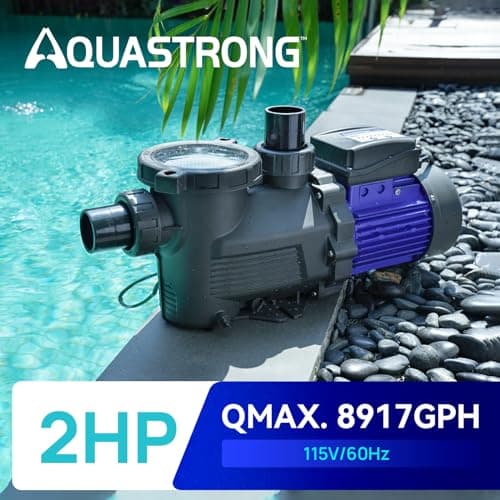 Aquastrong In/Above Ground Pool Pump High Flow Self Primming Swimming Pool Pump,Glossy Black