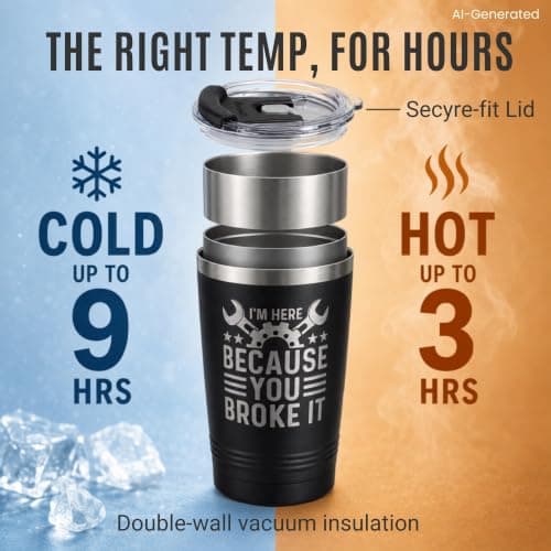 Maintenance man gift with a funny laser-engraved 20oz tumbler, hot/cold insulation, splash-proof lid, and gift-ready box Onebttl Maintenance Man Gifts for Men, 20oz Stainless Steel Coffee Tumbler B0C6XBJ6T8