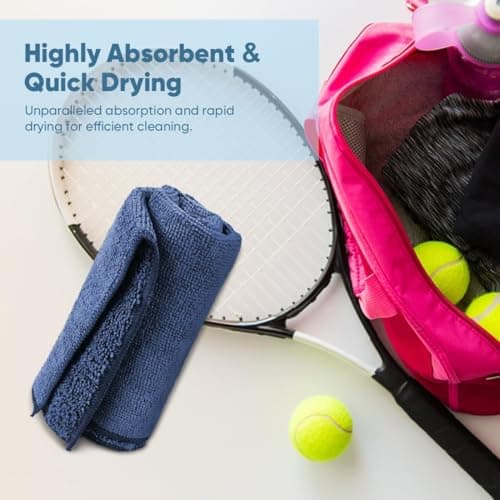 HOMEXCEL Microfiber Washcloths 12 Pack, Highly Absorbent and Soft Face Towel, Multi-Purpose Wash Cloths for Bathroom, Gym, Hotel, Spa and Kitchen, Multicolor 12x12 Inch