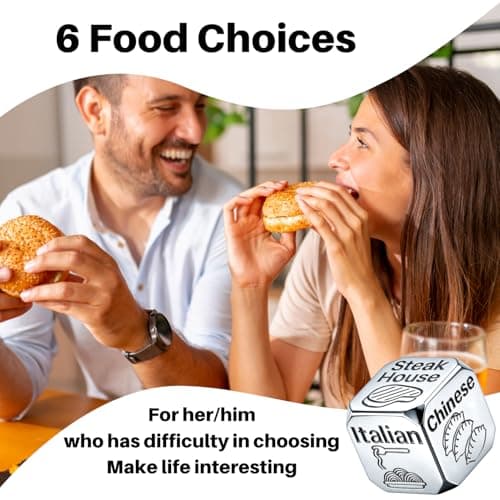 Boo Basket Stuffers, White Elephant Gifts Food Decision Dice Girlfriend Boyfriend Coworker Wife Husband Couple Anniversary Stocking Stuffers for Men Women Adults, 0.67" Halloween Christmas Xmas Gift B0FBRZC11Q