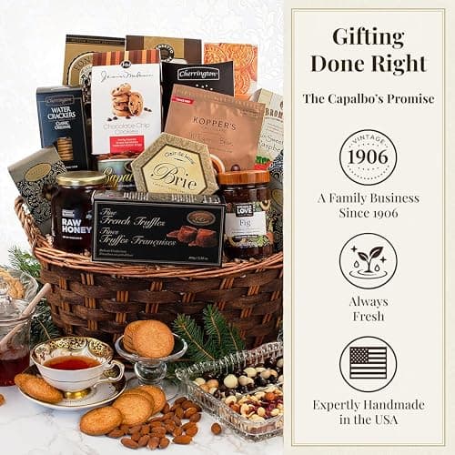 Gourmet Sympathy Basket w/ Italian Cheese, Crackers, Preserves, Chocolates, Cookies, Tea, Nuts & More, Personalized Message Capalbo's Deepest Sympathy Gift Basket in Gift-Ready Packaging B004USOZ2C
