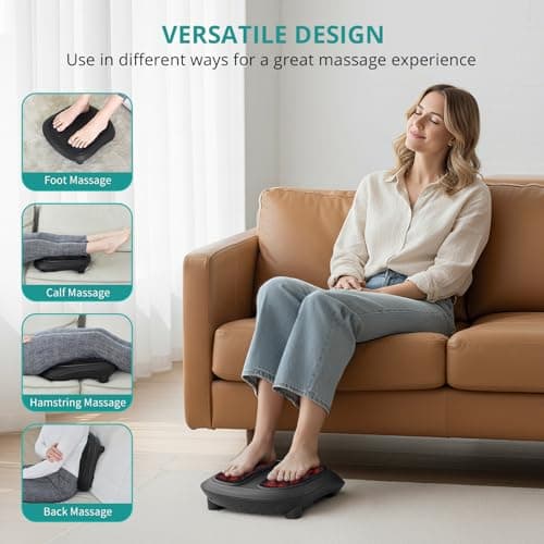 Shiatsu Heated Electric Kneading Foot Massager Machine for Plantar Fasciitis, Built-in Infrared Heat Function and Power Cord Nekteck Foot Massager with Heat, HSA Eligible FSA Massage Tools Gifts B06WGP2CVL
