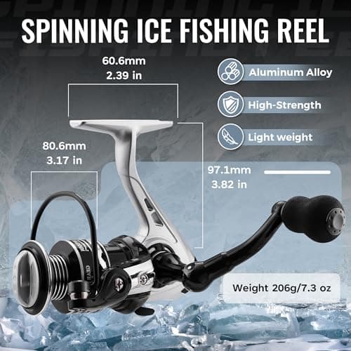 WIDDEN Ice Fishing Rod and Reel Combo, 27" Medium Light Spinning Ice Fishing Pole, Gear with Tackle Box Kit, Line, Lures for Saltwater, Freshwater Trout, Bass, Walleye