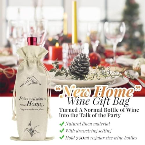 Synhonty New Home Gift Ideas Basket, 11 Pcs: Bamboo Serving Board, Wooden Decoration, Soy Candle, Towels & More - White