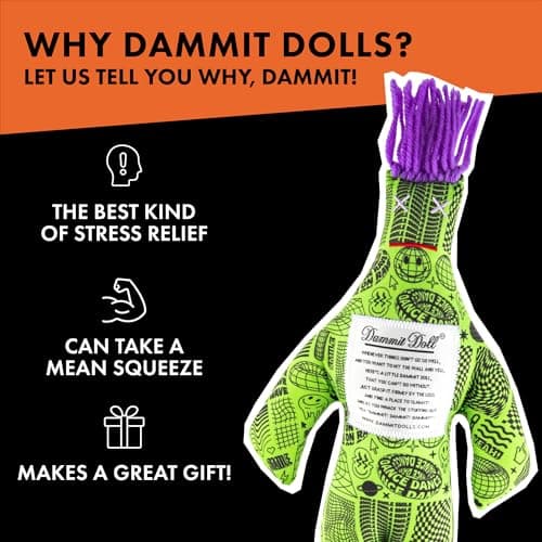 Dammit Doll - Classic Random Color, Stress Relief - Gag Gift - 1 Doll