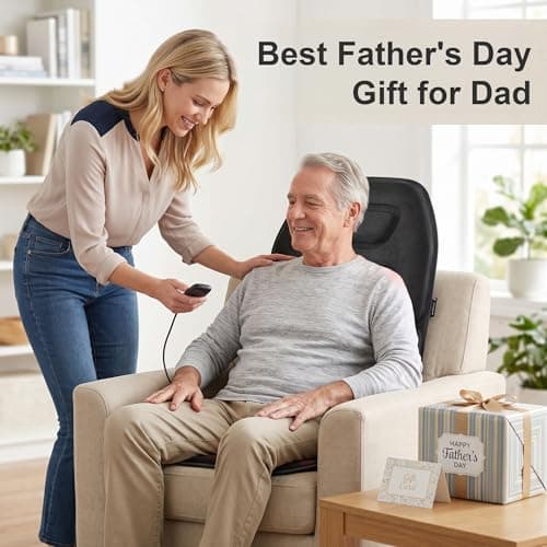 COMFIER Back Massager Seat Cushion with Heat,10 Vibration Motors, Massage Chair Pad,Chair Massager for Pain Relief at Office/Home,Christmas Gifts for Men Women