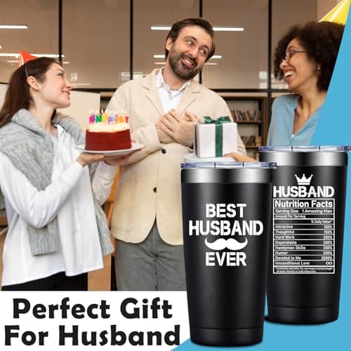 Husband Christmas Gift Ideas - Anniversary, Valentines Day, Fathers Day, Birthday Gifts for Husband, Hubby from Wife Grifarny Gifts for Husband from Wife - Best Husband Ever Gift Tumbler 20 oz B0DBV286MY