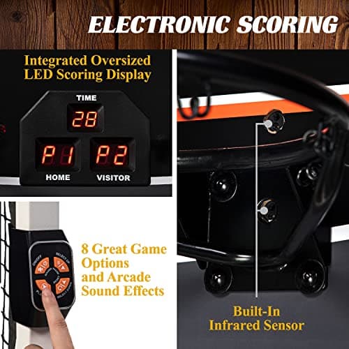 Barrington Urban Arcade Basketball Game Indoor Dual Shot, 6 Balls Included, Pop Off with The Perfect Indoor Electronic Basketball Game