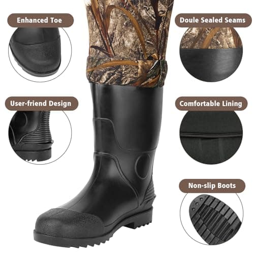 Trudave Chest Waders for Men & Women Waterproof,Fishing Neoprene Waders,Hunting Waders with Boots