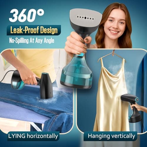 Steamer for Clothes, 1900W Strong Penetrating Steam Portable Handheld Garment Steamer Clothes Steamer with 3 Steam Settings, Fabric Brush, 300ml Big Capacity, Travel Steamers Iron Safe Removes Wrinkle