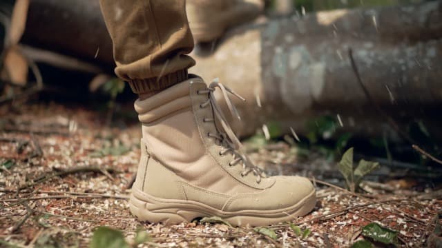 NORTIV 8 Men's Military Tactical Work Boots Side Zipper Leather Motorcycle Combat Boots Trooper