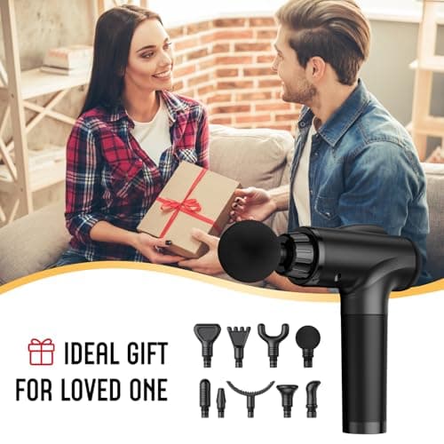 Massage Gun Deep Tissue, Handheld Electric Muscle Massager, High Intensity Percussion Massage Device for Pain Relief with 9 Attachments & 30 Speed(Black)