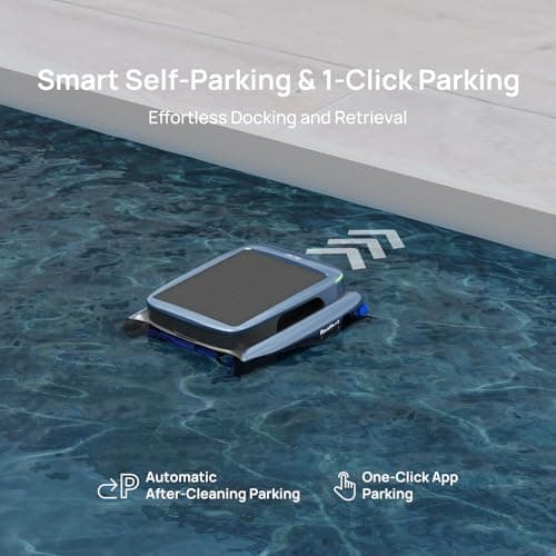 (2025 Upgrade) Beatbot iSkim Ultra 24/7 Cleaning Solar Powered Pool Skimmer with Water Clarification System & APP Control, Voice Broadcast, Dual Charging Options, Edge & Corner Cleaning, Blue