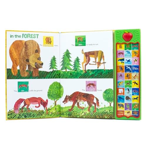 World of Eric Carle, Hear Bear Roar 30-Button Animal Sound Book - Great for First Words - PI Kids 1450874770