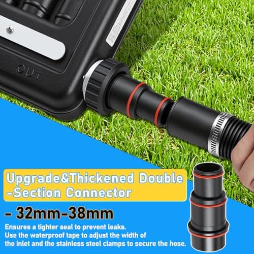 2PCS 2026 Upgraded Solar Pool Heater, with Height-Adjustable Support Feet, Four-Level Adjustment for Above-Ground and Inground Pools, Includes 4 Adapters, 4 Hoses & Clamps, 4 Plumber's Tapes