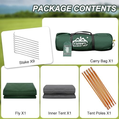 camppal 1 Person Tent for Camping Hiking Mountain Hunting Backpacking Tents 4 Season Resistance to Windproof Rainproof and Waterproof