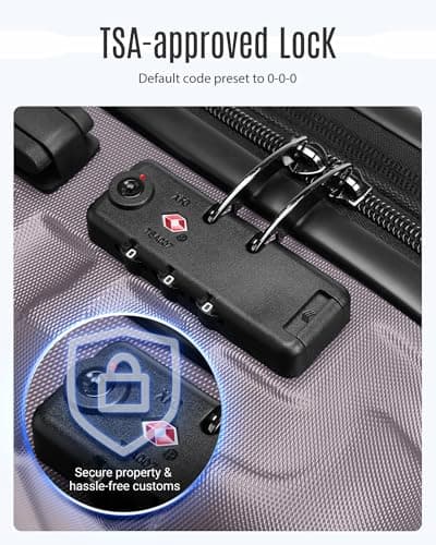 LIGHT FLIGHT Luggage Sets, 3 Piece Durable Suitcase Set with Spinner Wheels, 3 Pcs Hardside Lightweight luggage with TSA Lock, Large Checked Travel Suitcases, 20/24/28 Inch, Rose Purple