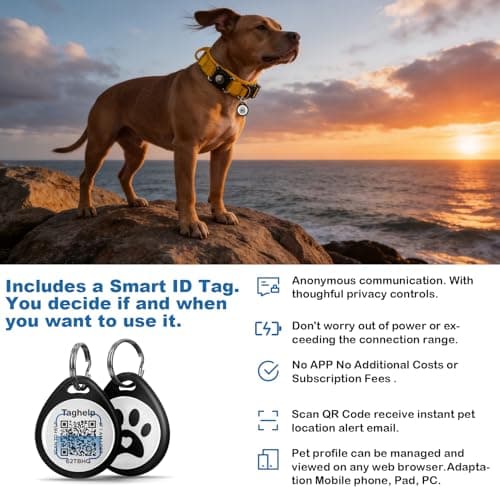 QR Code & AirTag Tactical Dog Collar - Military Grade Adjustable Reflective Collar with Control Handle, for Large Medium Dogs, Durable Nylon Metal Buckle (Yellow-L)