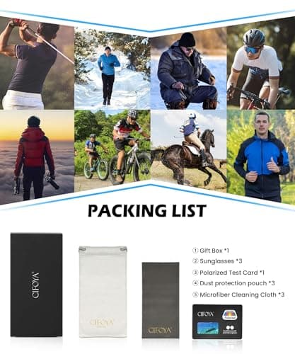 CIFOYA Polarized Sports Sunglasses for Men and Women - UV Protection Half Frame Sun Glasses for Running Baseball Fishing