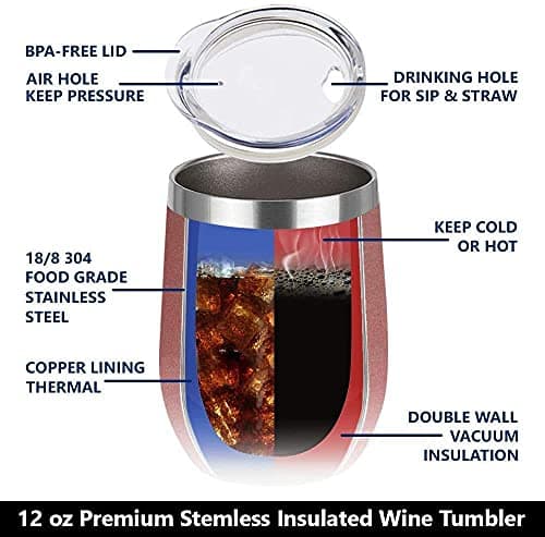 NewEleven 50th Birthday Gifts For Women, Her - 1975 50th Birthday Decorations - Gift For Women Turning 50-50 Year Old Gifts For Her, Mom, Wife, Friends - 12 Oz Wine Tumbler