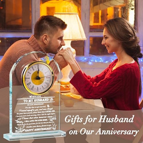 Movdyka Wedding for Husband - Crystal Clock Gifts Personalized Gifts for My Husband Who Has Everything - Gifts Ideas for Husband On Our Anniversary