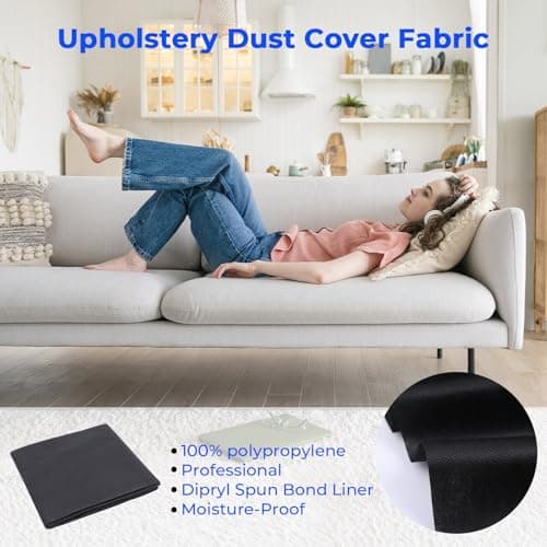 Upholstery Cambric Dust Cover Fabric 60 Inch x 3 Yard Replacement Bottom Replacement for Underside of Mattress Box Spring or Foundation, Sofas, Chairs, Conceals Frame and Staples Inside Furniture