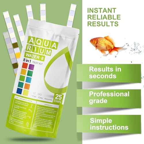 AAwipes Aquarium Ammonia Test Strips 8-in-1 |25 Strips | Quick & Accurate Water Testing Test pH, Carbonate, Alkalinity, Hardness, Chlorine, Nitrite, etc. (K02-25)