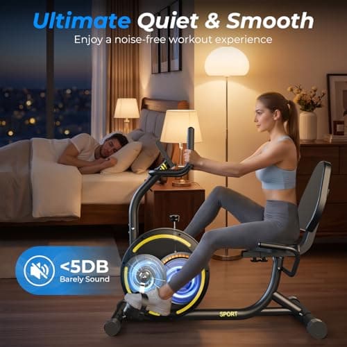 Recumbent Exercise Bike for Home Heavy-Duty Stationary Bike For Seniors Bicycle Exercise Machine Bicycle LCD Monitor,265LBS,8 Level Resistance Black