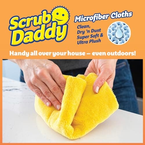 Scrub Daddy Household Cleaning + BBQ Bundle - BBQ Daddy Bristle Free Grill Brush - 2 Microfiber Cleaning Towels - All Purpose Cleaner PowerPaste Cleaning Paste + Scrub Mommy Sponge B0DQT39KBV