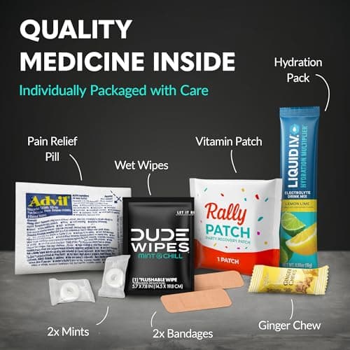 5 Pre-Filled After Party Kits for Bachelor Party Favors, 21st Birthday Gift, Wedding Favors, Guys Trips, Cruises & Celebrations | 9 Piece After Party Supplies & Bag (5 Kits) B0G4HFYVZH