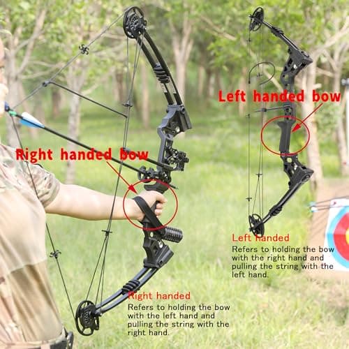 Archery Bowfishing Compound Bow Kit Ready to Fish Kit with Bowfishing Reel, Bow Fishing Arrows Right & Left Handed for Adult/Youth Fishing Hunting Target Shooting