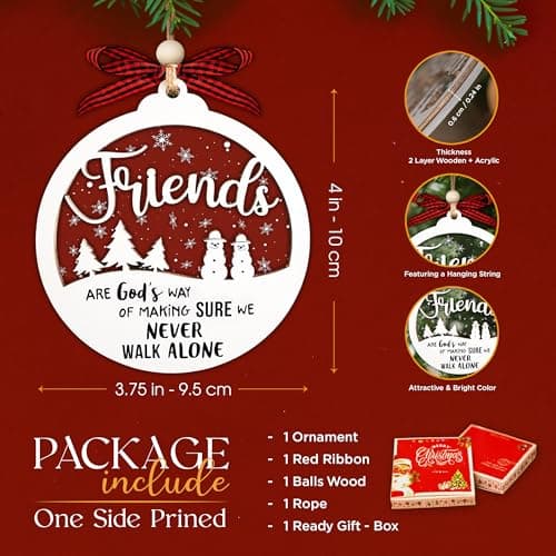 2 Layered Friendship Ornament For Women Friends, Christmas Ornaments 2026, Frienship Gifts Friendship Ornament, Christmas Friends Gift for Women B0DH4V9P1K
