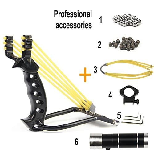COOY Slingshot,Wrist Sling Rocket Professional Hunting Slingshot with Heavy Duty Launching Bands, High Velocity Catapult …