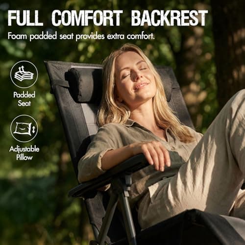 Portal Portable Zero Gravity Chair, Lounge Chair Outdoor Oversized Zero Gravity Chair Folding Lounge Chair with Adjustable Pillows and Cup Holder for Poolside Backyard and Lawn, Support 350lbs