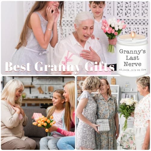 Homsolver Granny Gifts,Gifts for Grandma from Granddaughter Grandson, Christmas, Birthday, Mother and Grandparents Day, Scented Candles, Granny’s Last Nerve B0H44HNW9R