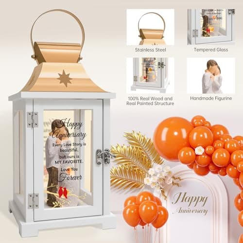 Wedding Anniversary Lantern Gift for Couple Wife Women Her Husband, Best Anniversary Wedding Gift for Couple Wife Parents 1st, 5th, 25th, 50th
